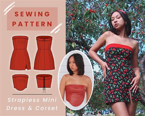 sewing pattern strapless dress